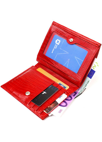 Фактурний гаманець для жінок середнього розміру з натуральної шкіри 21819 Червоний Canpellini (259873922)