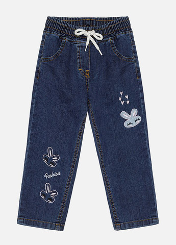 Синие демисезонные джинсы для девочки цвет синий цб-00221967 ALG
