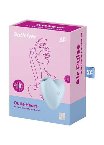 Вакуумний стимулятор-серце з вібрацією Cutie Heart Blue Satisfyer (257203388)