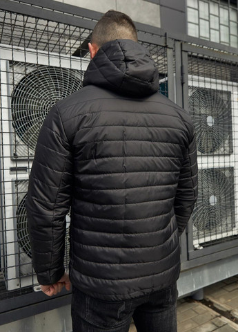 Черная демисезонная демисезонная куртка с капюшоном Vakko