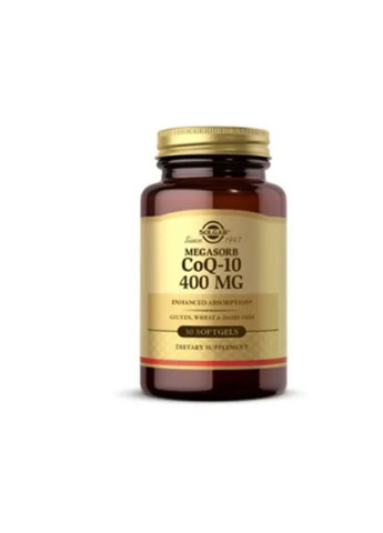 Megasorb CoQ-10 400 mg 30 Softgels Solgar (256722747)