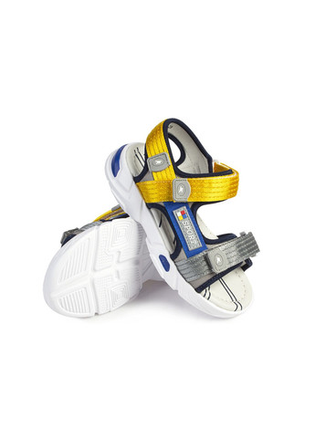 Желтые повседневные сандалии подростковые для мальчиков бренда 7300068_(1) Weestep на липучке