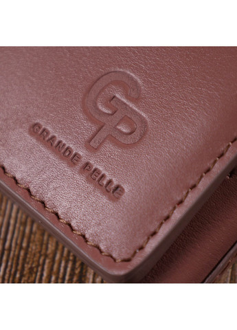 Вертикальне невелике жіноче портмоне в три складання 16784 Пудровий Grande Pelle (260359858)