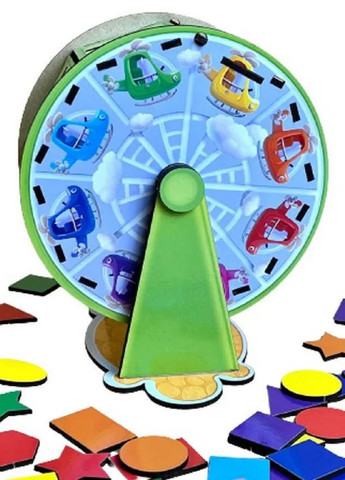 Развивающая игра сортер барабан качели колесо обозрения с геометрическими фигурами 64 детали деревянная (474376-Prob) Unbranded (258303218)