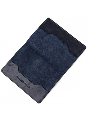Шкіряна обкладинка для паспорта 11479 Темно-синій Grande Pelle (263135598)