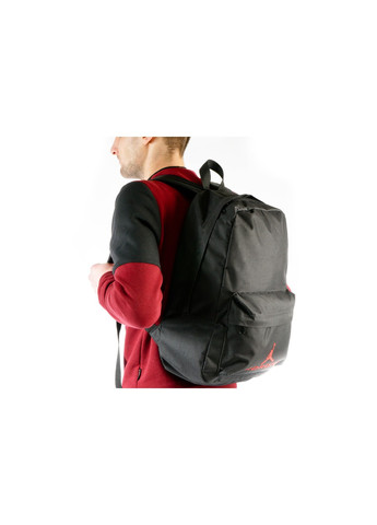 Молодіжний чорний рюкзак з червоним малюнком повсякденний у спортивному стилі середній універсальний No Brand (258591389)