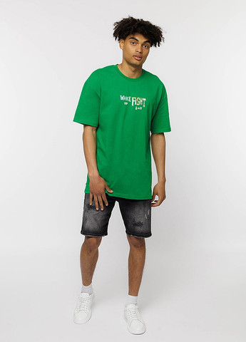Зеленая мужская футболка оверсайз цвет зеленый цб-00219862 TROY Life
