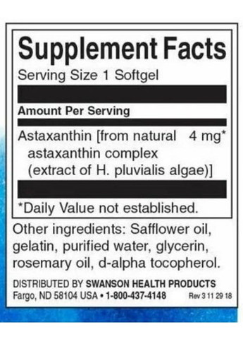 Astaxanthin 4 mg 60 Caps Swanson (260478980)