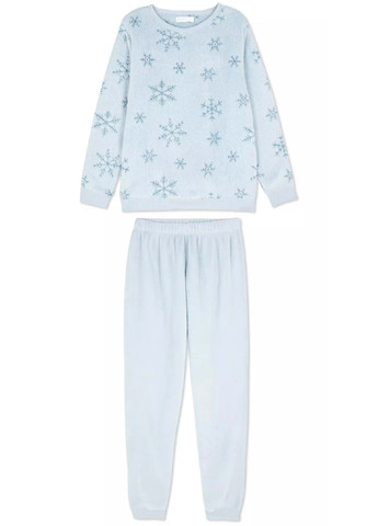 Голубая зимняя плюшевая пижама (свитшот, брюки) свитшот + брюки Primark