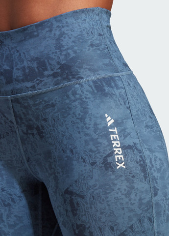 Синие демисезонные леггинсы terrex multi allover print adidas