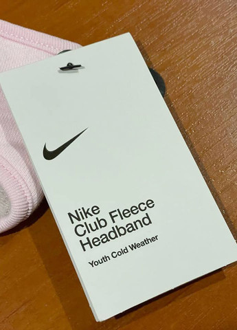 Повязка на голову оригинал подростковая девичья детская Nike club fleece headband youth pink (264660574)