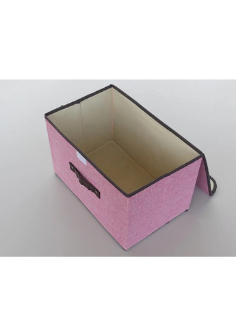 Органайзер ящик бокс короб для хранения вещей одежды белья игрушек с крышкой на липучке 26х18.5х16 см (474613-Prob) Розовый Unbranded (259109591)