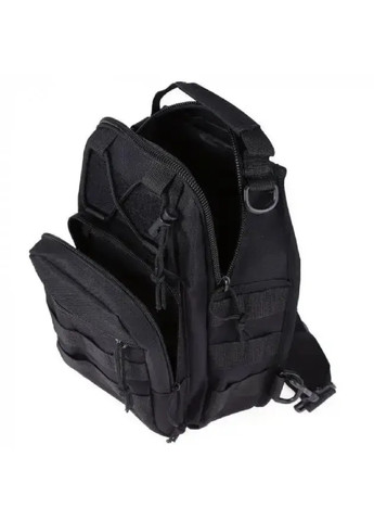 Тактична сумка на плече чоловіча однолямкова для спорту туризму риболовлі полювання на 6 л 28х18х13 см (474188-Prob) Чорна Unbranded (257574841)