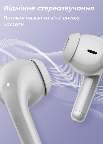 Безпровідні навушники LP40 Pro + кейс / Бездротові навушники з мікрофоном Bluetooth для Айфона та Андроїд Білий Lenovo (259982302)