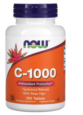 Vitamin C-1000 with Rose Hips SR 100 Tabs Now Foods (256720495)