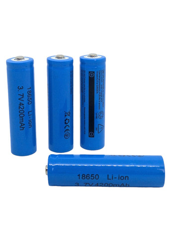 Аккумулятор комплект 4 штуки 18650 3.7 V 4200 mAh батарея литий-ионная Li-Ion No Brand (267579546)