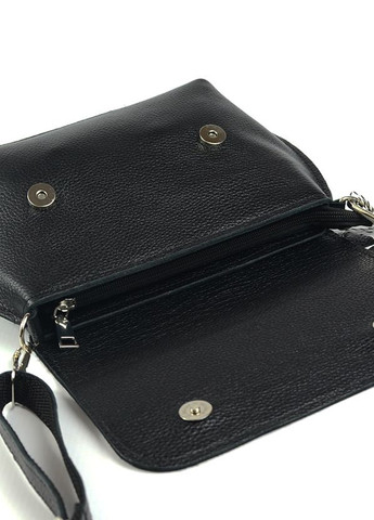 Кожаная женская маленькая сумочка кросс-боди через плечо, наплечная черная сумка из натуральной кожи Serebro (266701169)