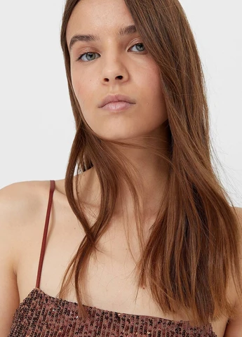 Коричневое вечернее платье,коричневий, Stradivarius