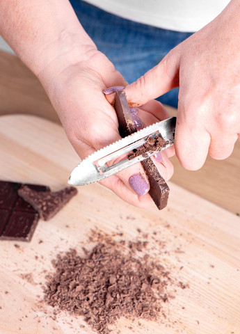 Ніж 2в1 економка овочечистка рибочистка великий з пластмасовою ручкою для очищення овочів та фруктів 20.5 см Kitchette (260567605)