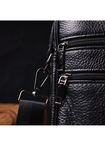 Цікава вертикальна чоловіча сумка з натуральної шкіри 21953 Чорна Vintage (267507116)