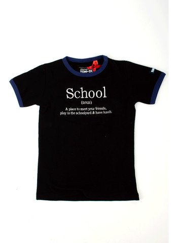 Чорна футболка на хлопчика tom-du чорна school TOM DU