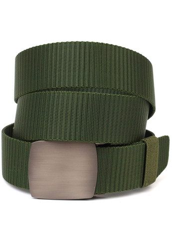 Крепкий мужской ремень с металлической пряжкой из текстиля 20595 Зеленый Vintage (260360839)
