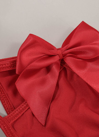 Красный демисезонный комплект женского белья с бантиками сексуальний Cindylove