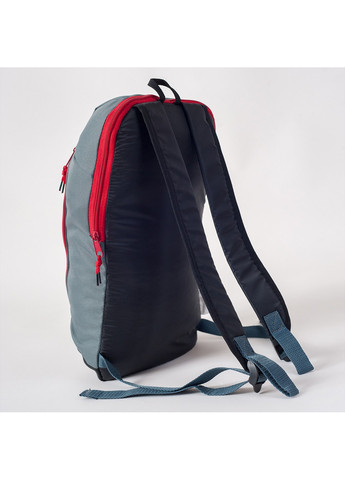 Спортивний детский міцний сірий рюкзак з чорним дном і червоною блискавкою непромокальний середнього розміру No Brand (258653571)