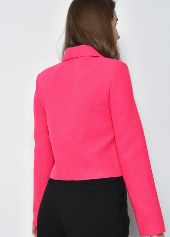 Малиновый женский пиджак женский малинового цвета Let's Shop с орнаментом - демисезонный