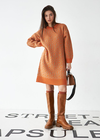 Оранжевое кэжуал платье женское кирпичный Stimma