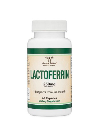 Double Wood Lactoferrin 250 mg 60 Caps Double Wood Supplements (265623971)