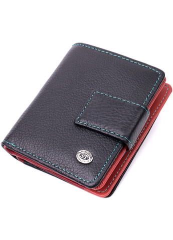Вертикальний невеликий жіночий гаманець із натуральної шкіри 19436 Чорний st leather (277980486)