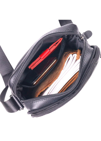 Практична чоловіча сумка з натуральної шкіри 21291 Чорна Vintage (258267919)