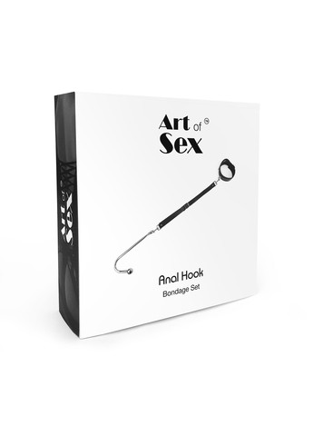 Анальный крюк 2 с ошейником из натуральной кожи - Anal hook, Черный Art of Sex (258614599)