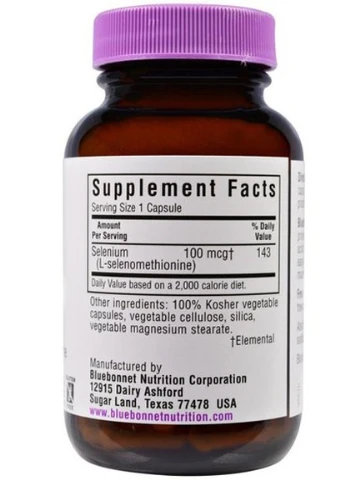 Selenium 100 mcg 90 Veg Caps Bluebonnet Nutrition (256720888)