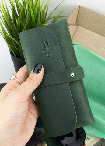 Футляр для очков кожаный HC0086 (зеленый) винтажный HandyCover (258412191)