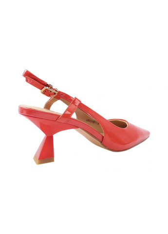 Туфли женские из натуральной лаковой кожи, на низком каблуке, с открытой пятой, цвет красный, Sasha Fabiani