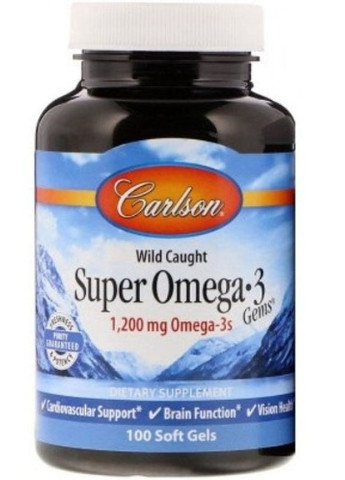 Super Omega-3 Gems 1200 mg 100 Soft Gels CAR-01521 Carlson Labs (256725418)