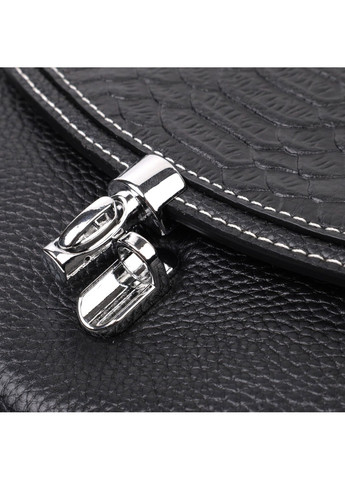 Кожаная сумка для женщин с интересной защелкой 22416 Черная Vintage (276461688)