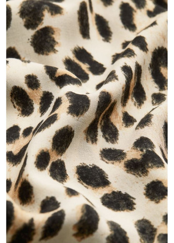 Бежевое кэжуал женское платье свободного кроя "леопардовое" (10218) 34 бежевое H&M