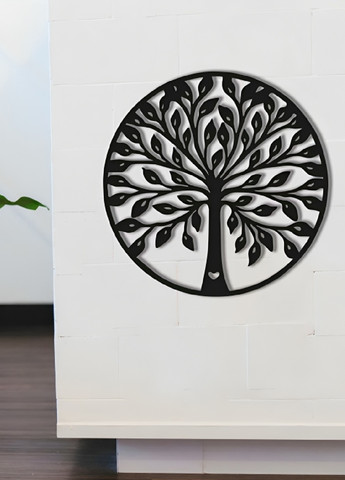 Декоративне об'ємне панно декор картина на стіну у вітальню спальню передпокій 100х100 см (475910-Prob) Дерево життя чорне Unbranded (275068679)