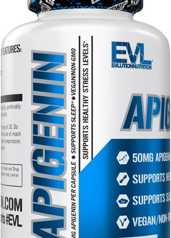 Апигенин Apigenin 30 Veggie Capsules EVLution Nutrition (265092118)