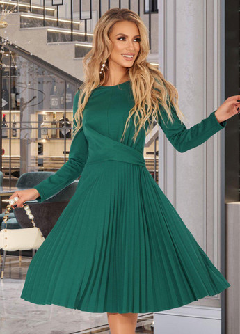 Зелена сукнi норма стильне плаття пліссе (50113) Lemanta