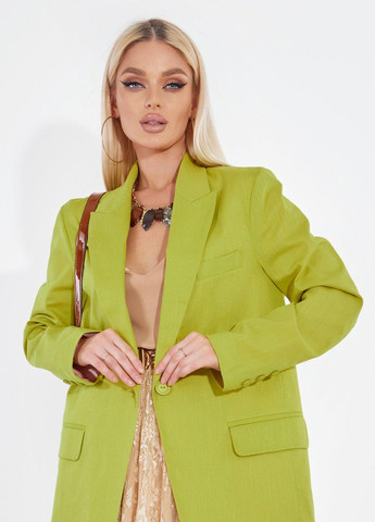 Зеленый женский жакети льняний піджак (5323) Lemanta -