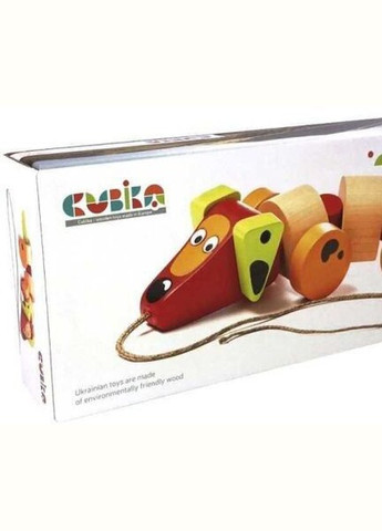 Дерев'яна іграшка "Такса каталка" колір різнокольоровий ЦБ-00013522 Cubika (259466643)