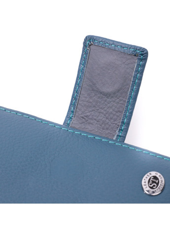 Невеликий вертикальний жіночий гаманець із натуральної шкіри 19435 Бірюзовий st leather (278001158)