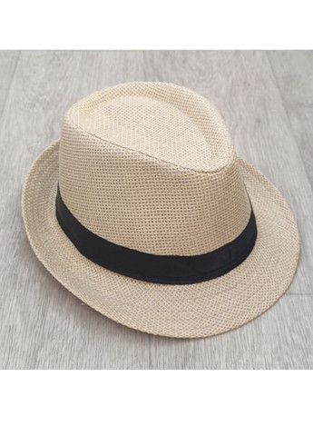 Літній солом'яний капелюх трилбі бежевий 56-58р (957) No Brand (259771384)
