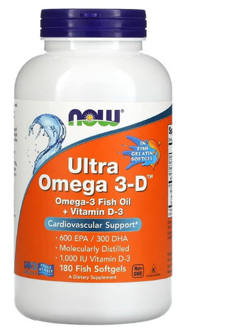 Ultra Omega 3 Fish Oil 180 Fish Softgels Now Foods (257079354)