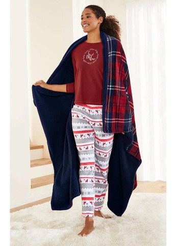 Комбінована зимня піжама флісова теплий домашній костюм Esmara