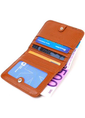 Невеликий жіночий гаманець із натуральної шкіри флотар 21796 Світло-коричневий Canpellini (259873969)